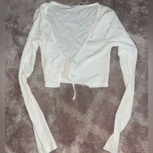 Long sleeve crop top tie